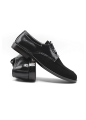 Luxury Suede Derby Black Handmade Shoes