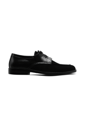 Luxury Suede Derby Black Handmade Shoes