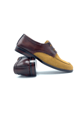Luxury Suede Derby Camel Handmade Shoes