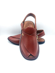 Luxury Round Shape Red Maroon Peshawari Chappal