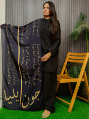 Jaun Elia Stole (Black & Gold)