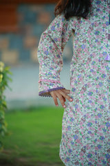 Girl's fashion Kurta Cotton festivals off white