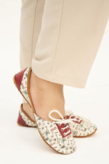 “Close-up of Paradise Doodles Lace Up Khussa shoes highlighting embroidery and leather quality”