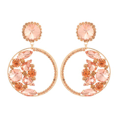 Pink Shiny Rhinestone Earrings