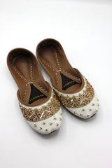 Premium Quality Off White Pearl Embellished Khussas