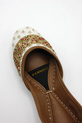 Premium Quality Off White Pearl Embellished Khussas