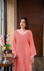 2PC STITCHED - PEACH SOLID SP8