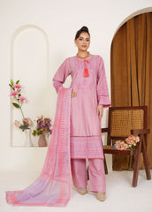 Blush Pink Embroidered Lawn 3-Piece Pret Suit