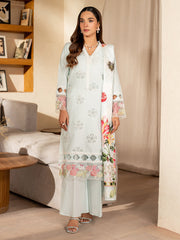 SL - 01 B | 3 PC Embroidered Lawn