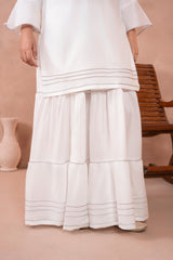 White Solid Kurta Set D2029