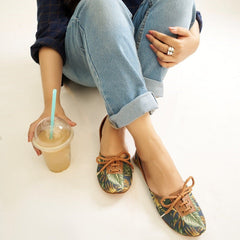 “Close-up of Tropicana Lace Up Khussa shoes highlighting premium leather and elegant design”