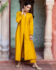 Mustard Katan Silk 2 Piece D2012