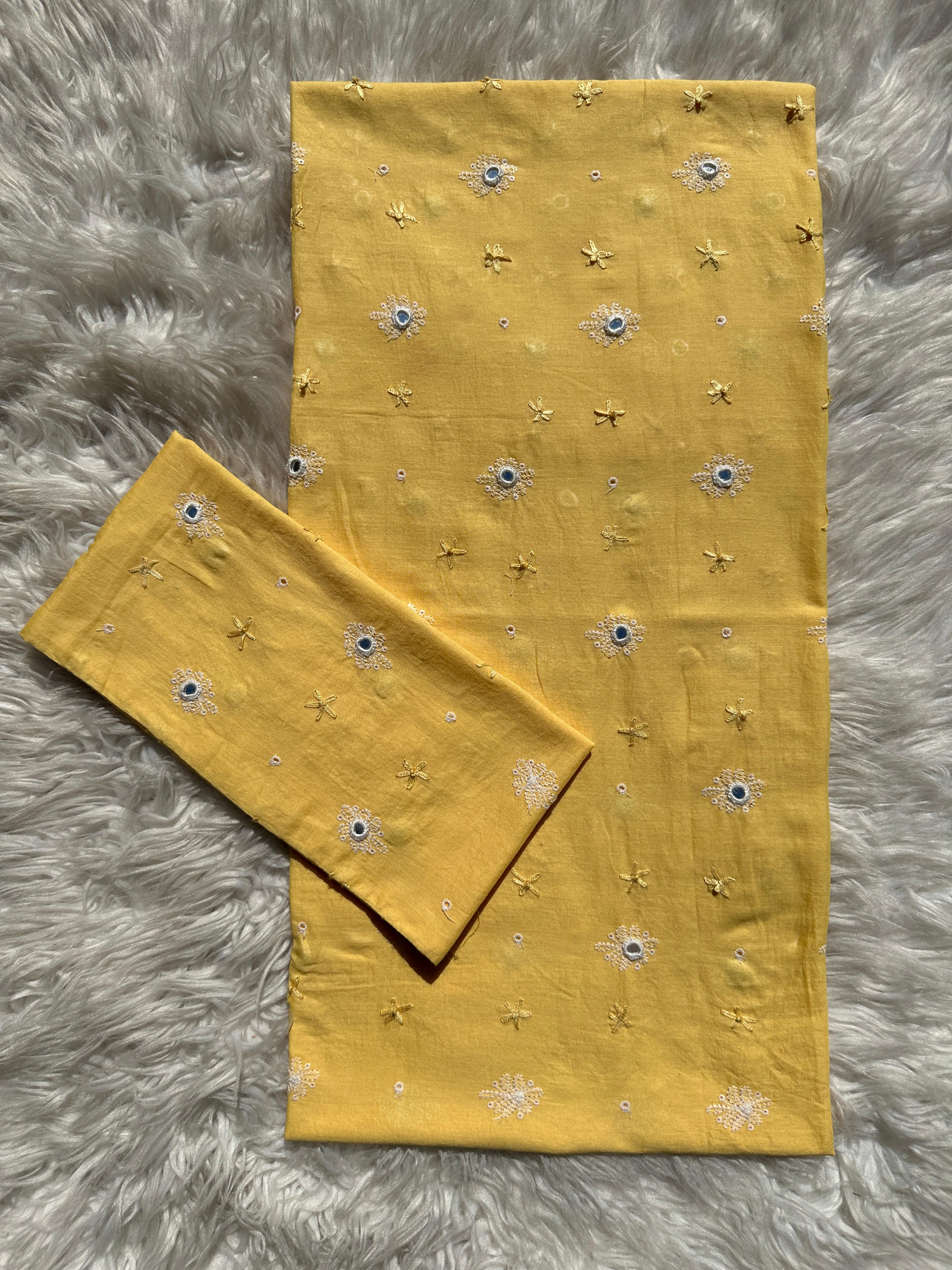 Yellow - Hand Embroidered Shirt