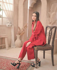 Reddish Maroon Two Piece Dress