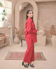 Reddish Maroon Two Piece Dress