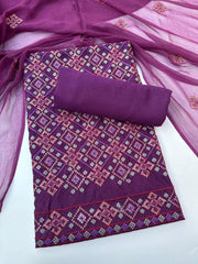 BRZ 011 - Karandi Embroidered 3PC Suit