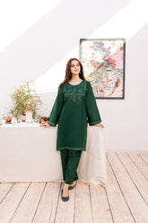 2PC Summer Embroidered Dress - 1038