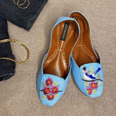 “Side angle of Bella Loafers showing traditional ethnic design and comfortable fit for women”