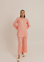 Peach Embroidered Set