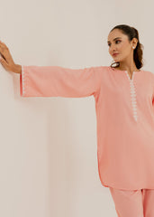 Peach Embroidered Set