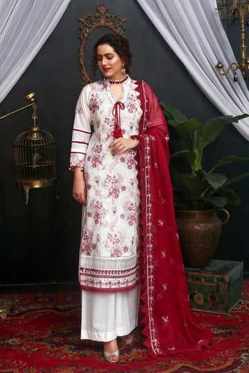 Unstitched embroidered lawn suit L23201 - Threads & Weaves