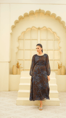 Midnight Floral Elegance Dress