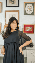 Flared Grey Midi Dress