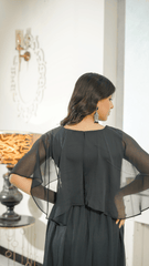 Flared Grey Midi Dress