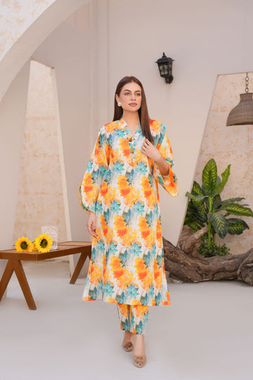 Vibrant Floral Lawn Suit - Ready to Wear