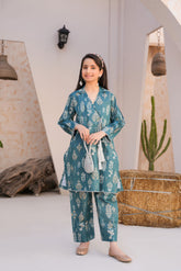 Teal Elegance Lawn Suit - Ready to Wear 2 PC