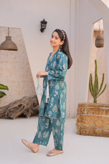 Teal Elegance Lawn Suit - Ready to Wear 2 PC