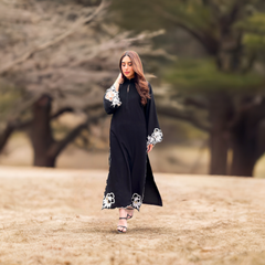 Black scallop Embroidered two pc.