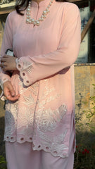 Pastel Pink Embroidered