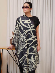 Mehar Stole (Black and beige)