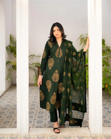 Bottle Green Kurta Set