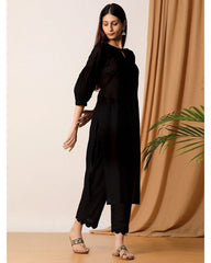 black dress with dupatta D2028