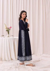 Navy Blue printed long kurta, Sleeves separate attatch D2034