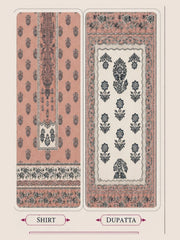 Motifz Rang Linen RL07 Tea Pink digital printed linen 3 piece – shirt and dupatta print