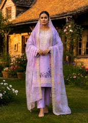 D606 - Nureh Unstitched Embroidered Lawn 3P