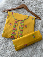 Daffodil Yellow - Hand Embroidered 2P (unstitched)
