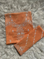 Light Orange - Hand Embroidered Shirt