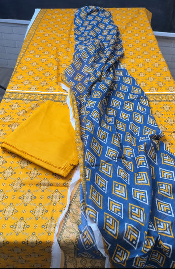 SA7 - Safina Unstitched Printed Lawn 3P