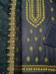 Grey Black - Hand Made Embroidered 3P