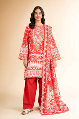 42501662 - Nishat Lawn Paste Embroidered 3P
