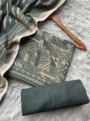 SA63 - Safina Printed Khaddar Jacquard 3P