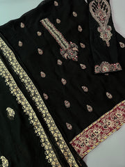 Black Emerald - Hand Embroidered 2P