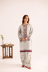 2PC Embroidered Dress - 1136