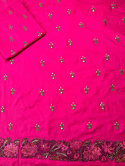 Reddish Pink Mirror Work - Hand Embroidered 2P