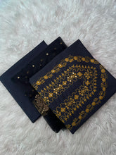 Grey Black - Hand Made Embroidered 3P