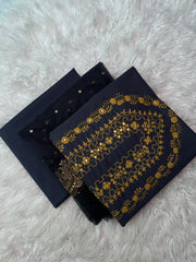 Grey Black - Hand Made Embroidered 3P